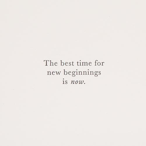 Time for New Beginnings