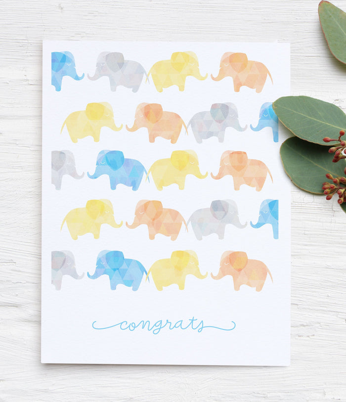 Elephants (Blue/Orange)