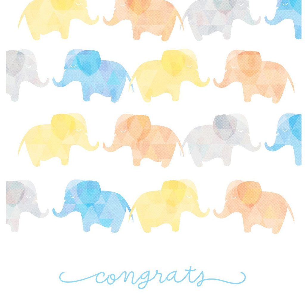 Elephants (Blue/Orange)